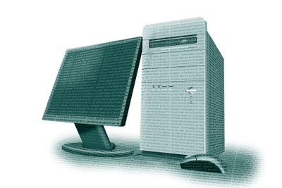 Computer Tower Monitor Mouse