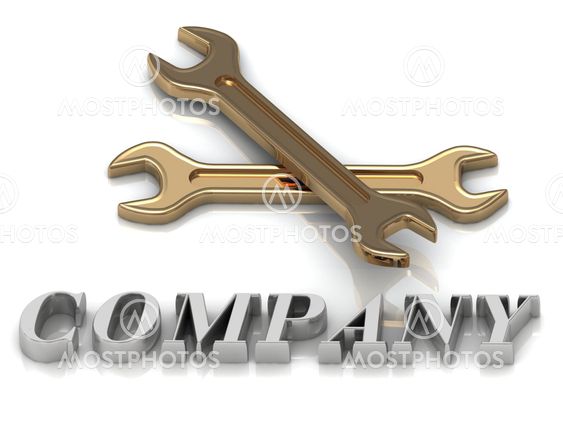 COMPANY- inscription of metal letters and 2 keys