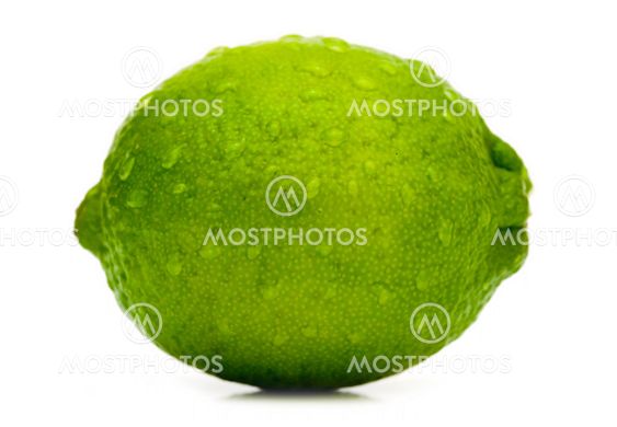 Lime with water drops