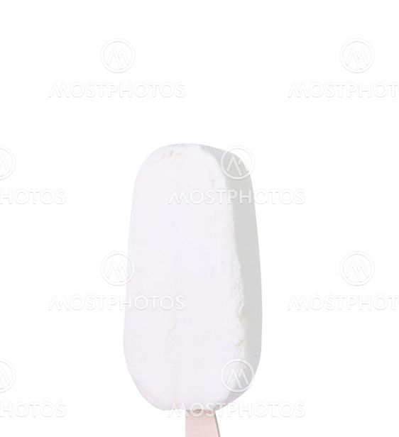 Vanilla ice cream on stick.