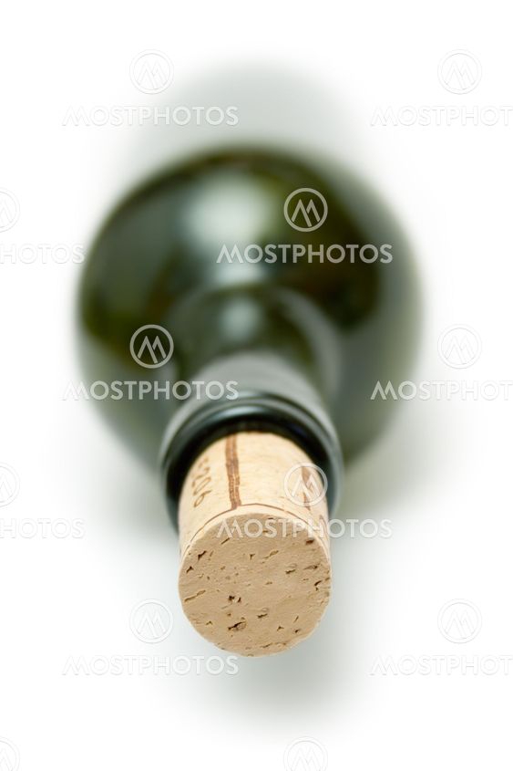 Corked Green Wine Bottle