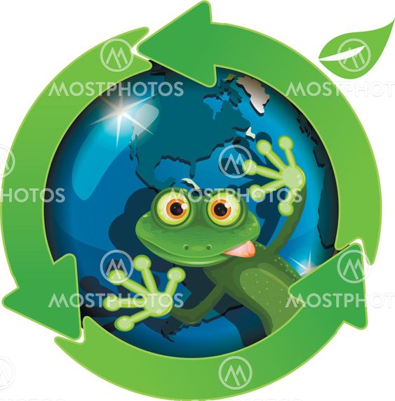 globe and green arrows