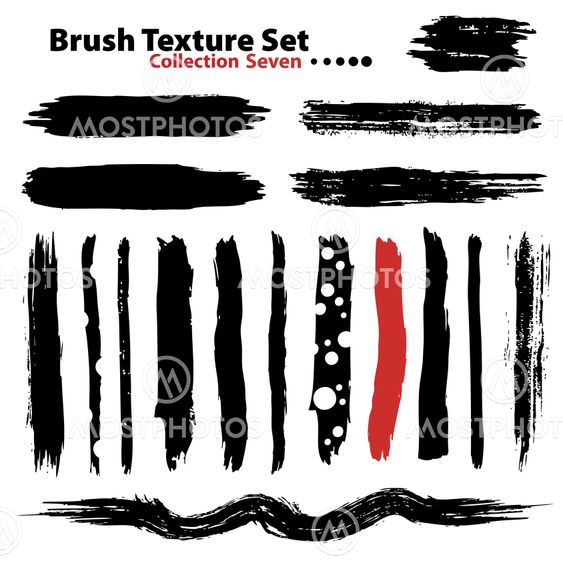 Collection of highly detailed vector illustration brushes - set 7