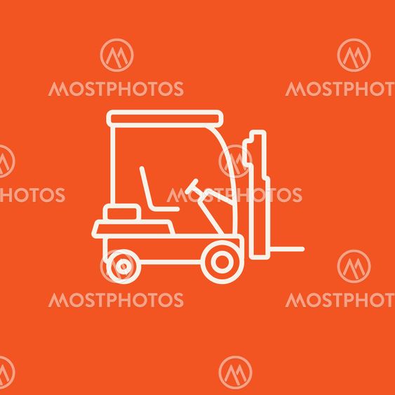 Forklift line icon.