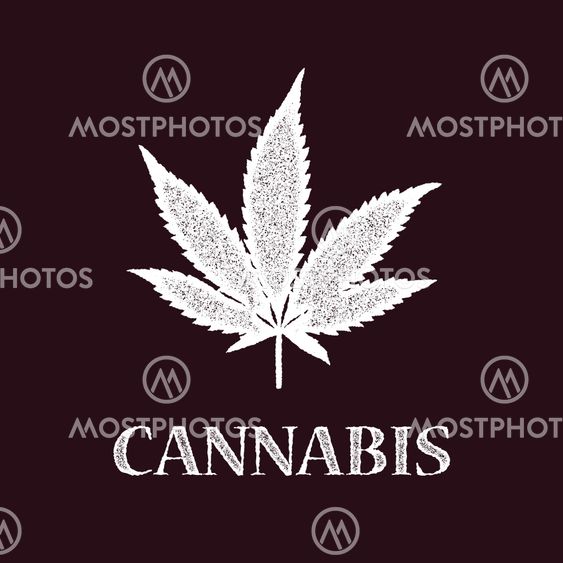 Vector cannabis grunge emblem.