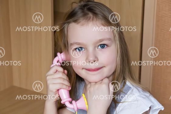 Cute girl five years old