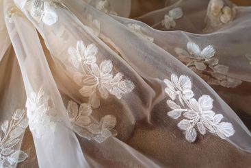 Elegant and romantic atmosphere created by white lace...