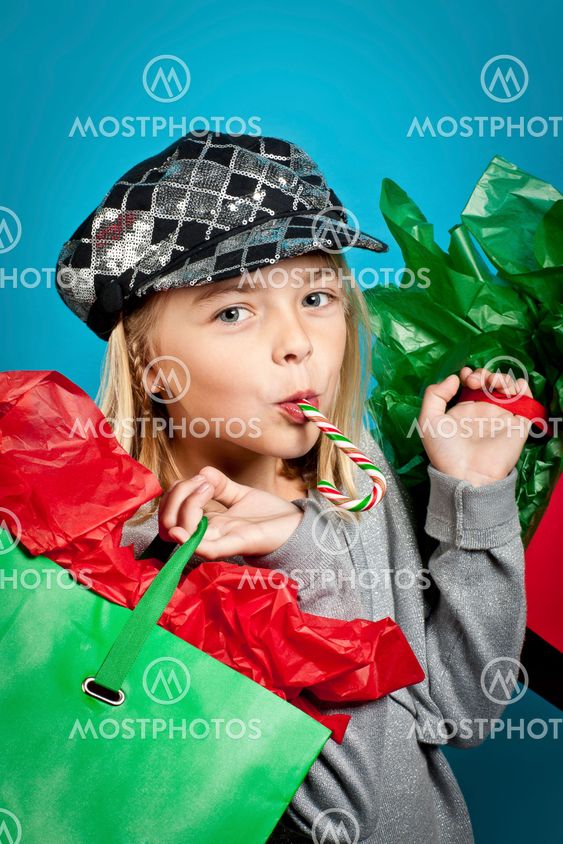 little girl shopping