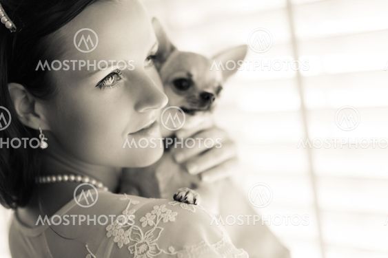 Woman and chihuahua