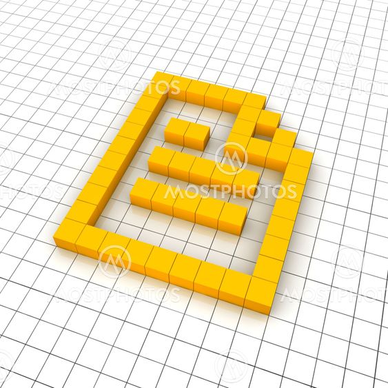 Document 3d icon in grid
