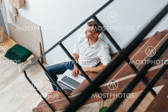 young designer works in a home Studio.