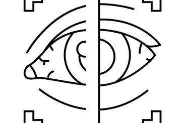 retina scan biometric line icon vector illustration