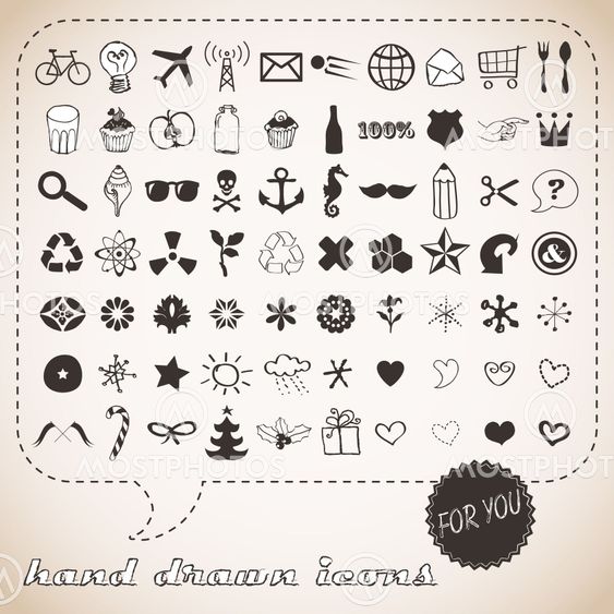 Hand drawn icons set for You