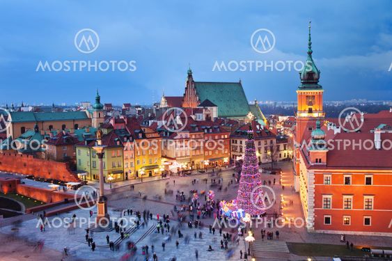 Old Town in Warsaw at Evening