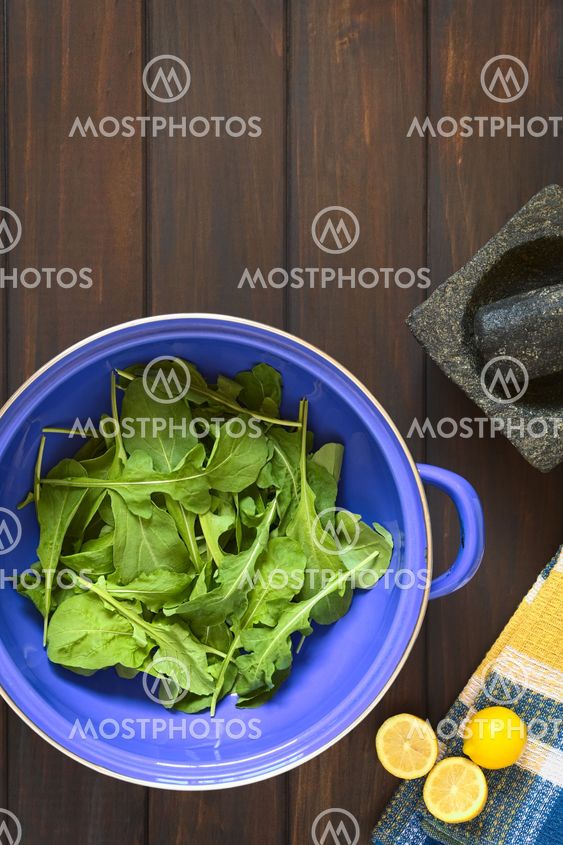 Rucola in Strainer