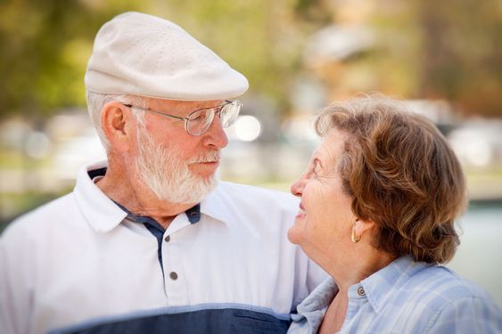 Happy Senior Couple in The Park
