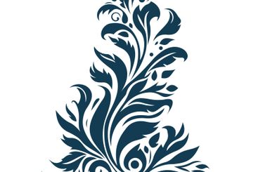 Beautiful Romantic Navy Blue Leaves Foliage Flower...