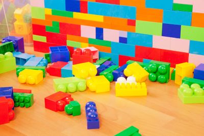 wall made of toy blocks