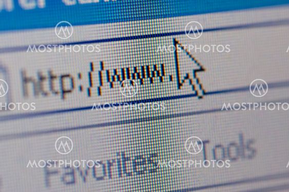 Closeup of internet url address