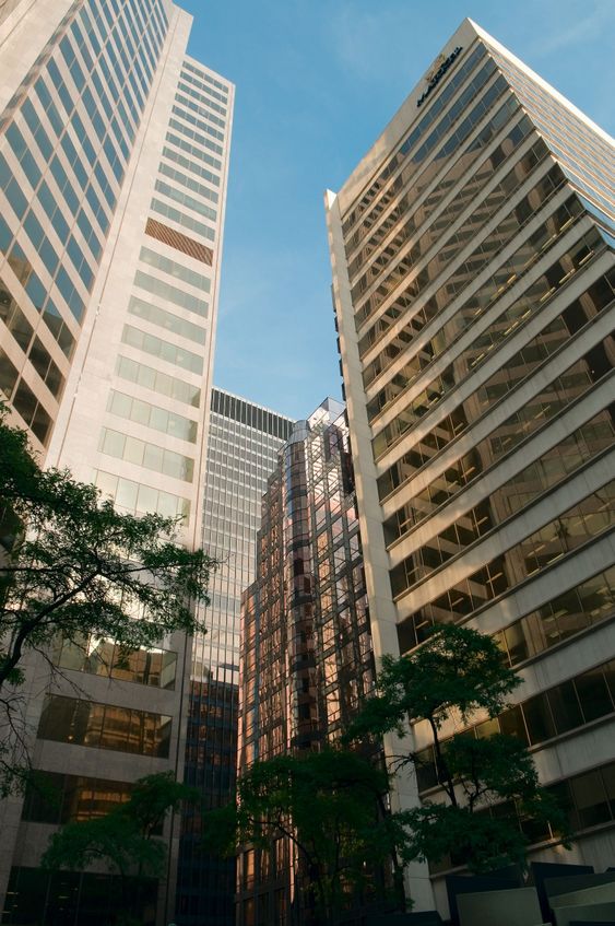 Fragments of high-rise buildings