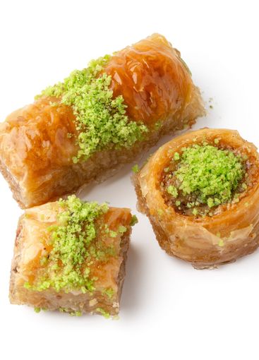 Delicious traditional dessert featuring flaky pastry and...