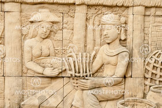 native molding art on wall in thai style