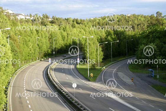 Highway i et skovområde