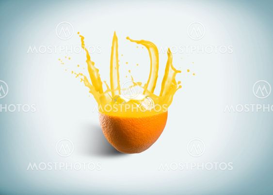 fresh orange juice with a splash