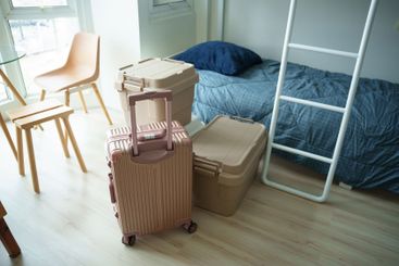 household stuff in room preparing to move