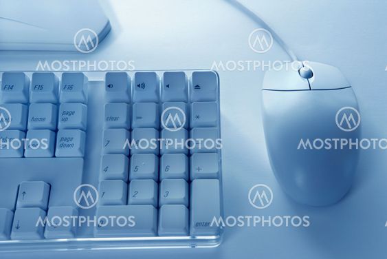 Computer keyboard and mouse.