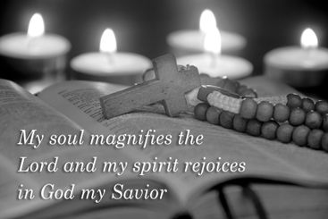 Christianity Praise and Worship text with Holy Rosary on...