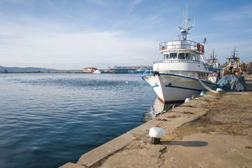 Sunset panorama of the port of Sozopol, Bulgaria