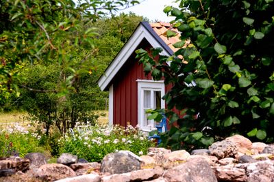 Old red wooden cottage