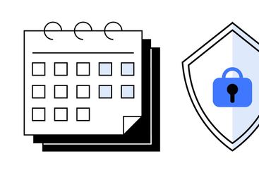 Secure Calendar Management Concept with Shield Lock and...