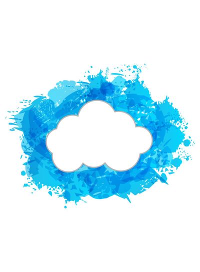 Grungy frame with cloud isolated on white background