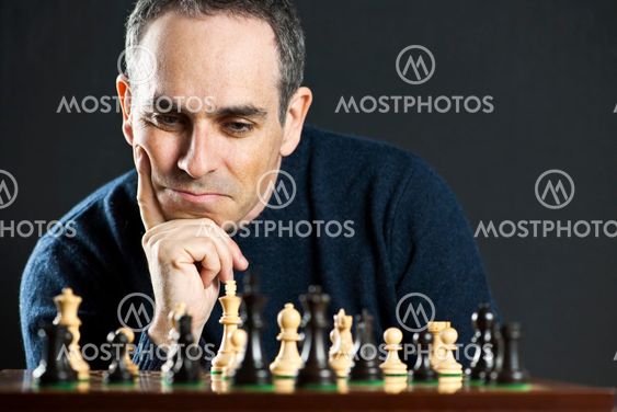 Man at chess board
