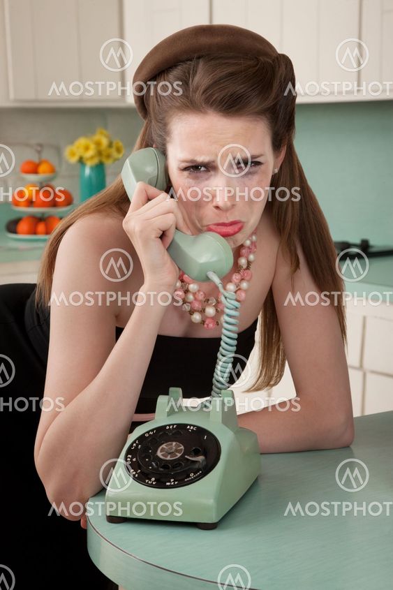 Woman Crys On The Phone