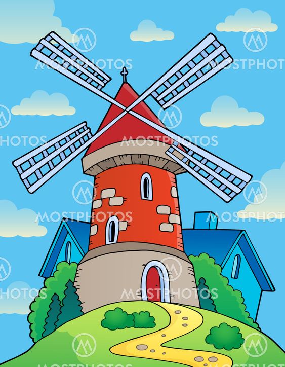 Hill with windmill theme 1