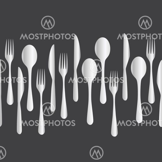 kitchen cutlery - fork, spoon, knife eps10