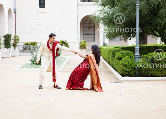Attractive wedding couple