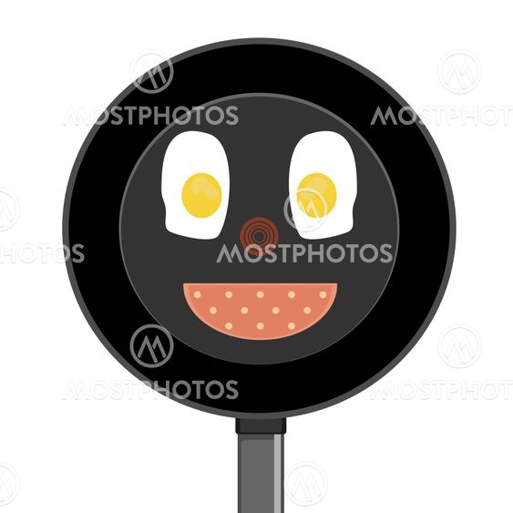pan with fried eggs
