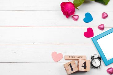 Creative Valentine Day romantic composition top view