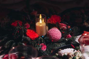 Beautiful table decoration for luxury  event in pink and...