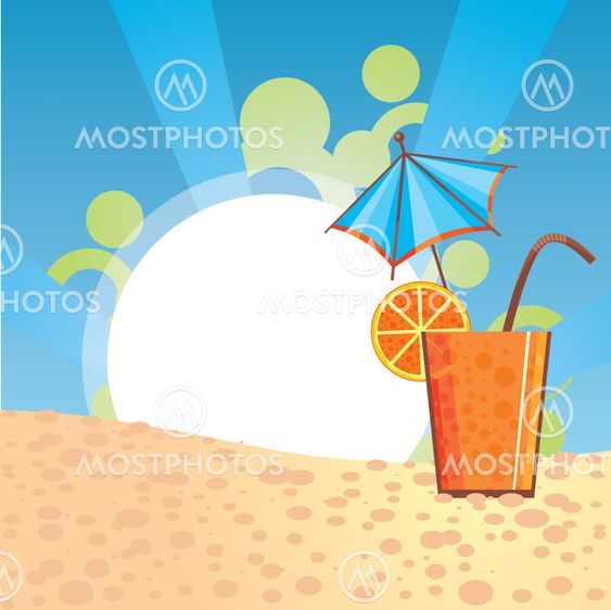 orange cocktail illustration