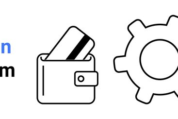 Wallet with Credit Card, Gear Icon, and Colorful Gear...