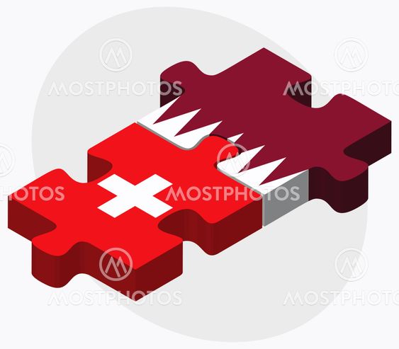 Switzerland and Qatar Flags