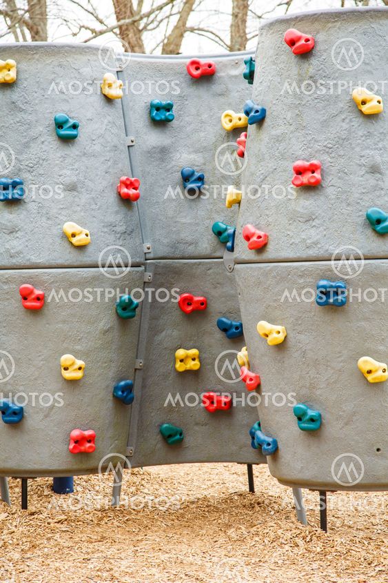 Kids Climbing Wall with Colorful Handholds
