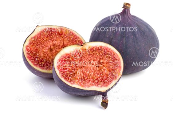 Whole and sliced figs