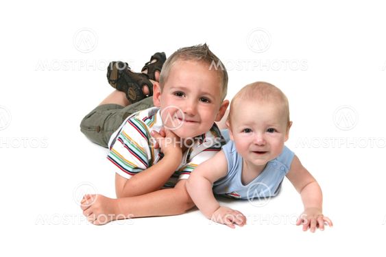 2 Brothers Posing for a Portrait Lying Down