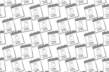 Blue Monday Calendar pages with Sad Face and...